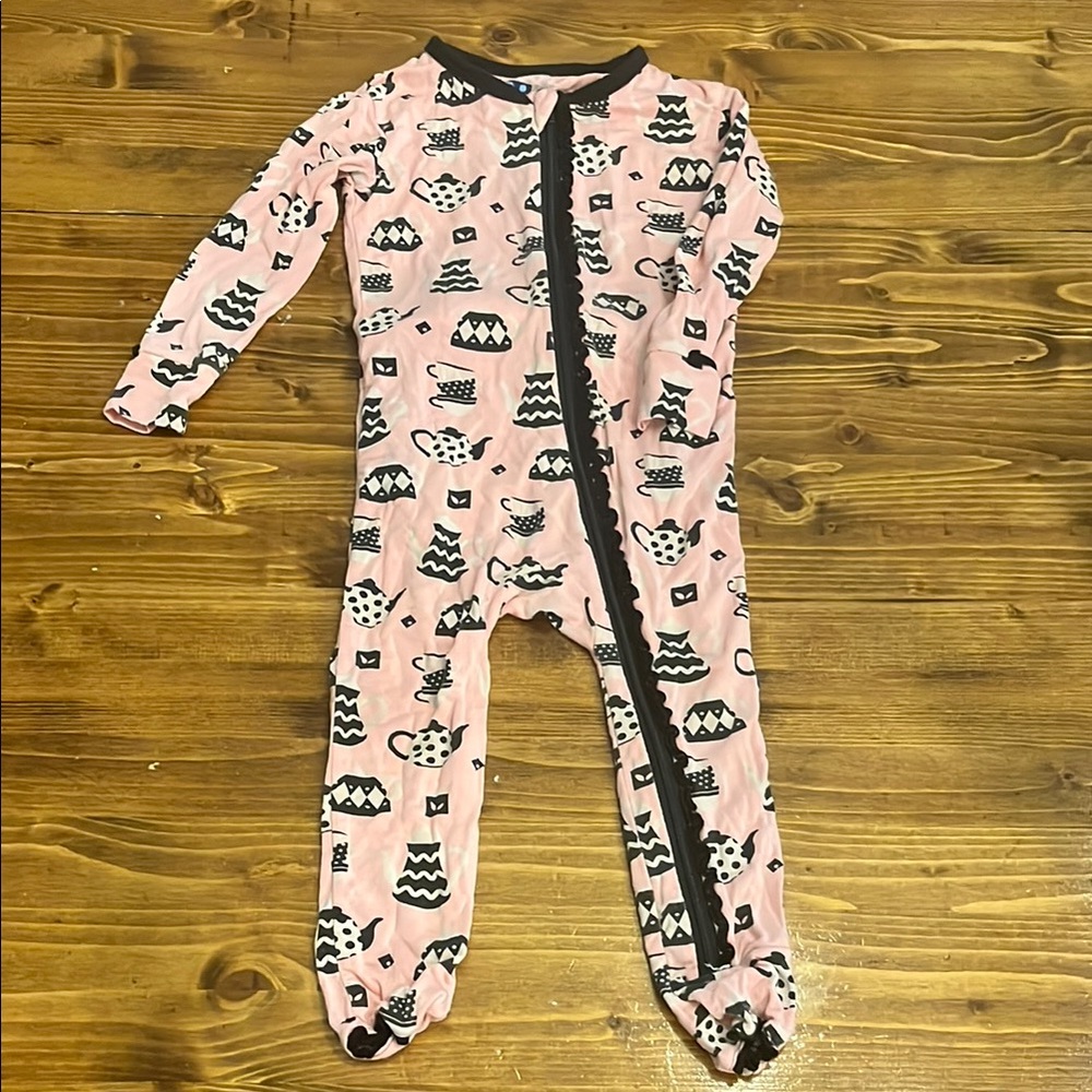 Pink Kids One Piece with Black Accents
